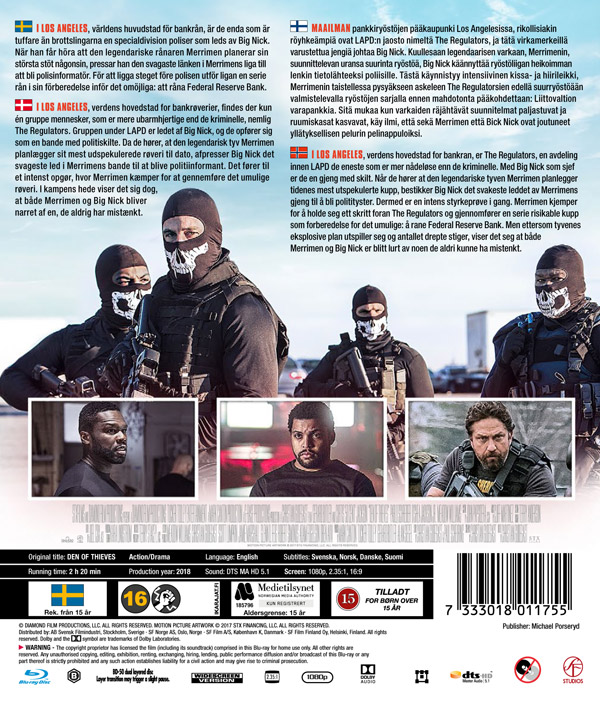 DEN OF THIEVES (2018) - Blu-ray